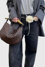 Gerda | Bolso Woven con Asa Dorada