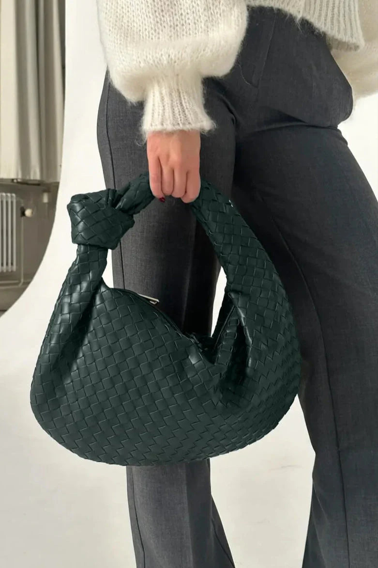 Sage Bolso de Hombro Mediano Tejido