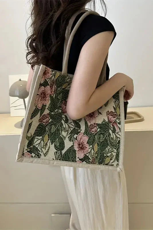 Bluma | Bolsa de Yute con Estampado Floral y Diseño Ecológico