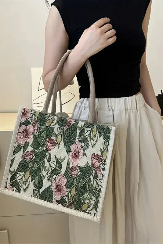 Bluma | Bolsa de Yute con Estampado Floral y Diseño Ecológico
