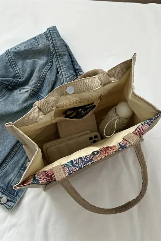 Bluma | Bolsa de Yute con Estampado Floral y Diseño Ecológico
