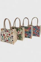 Bluma | Bolsa de Yute con Estampado Floral y Diseño Ecológico