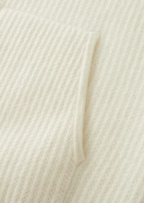 PURE EXTRA-FINE MERINO WOOL RIBBED ZIPPER HOODIE