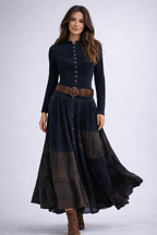 Elsa | Vestido maxi de ante con cinturón