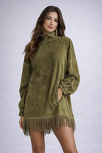 Sandra | Vestido de ante con Flecos