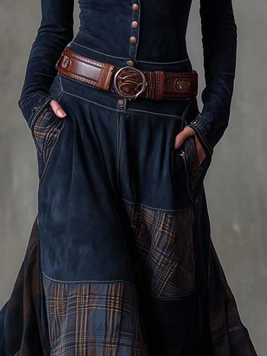Elsa | Vestido maxi de ante con cinturón
