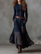 Elsa | Vestido maxi de ante con cinturón
