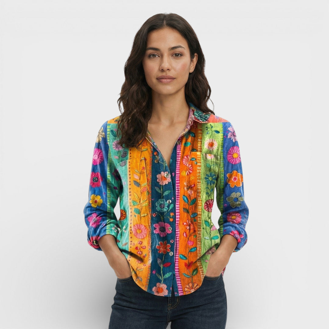 Irene | Camisa Mujer Botones Cuello Clásico