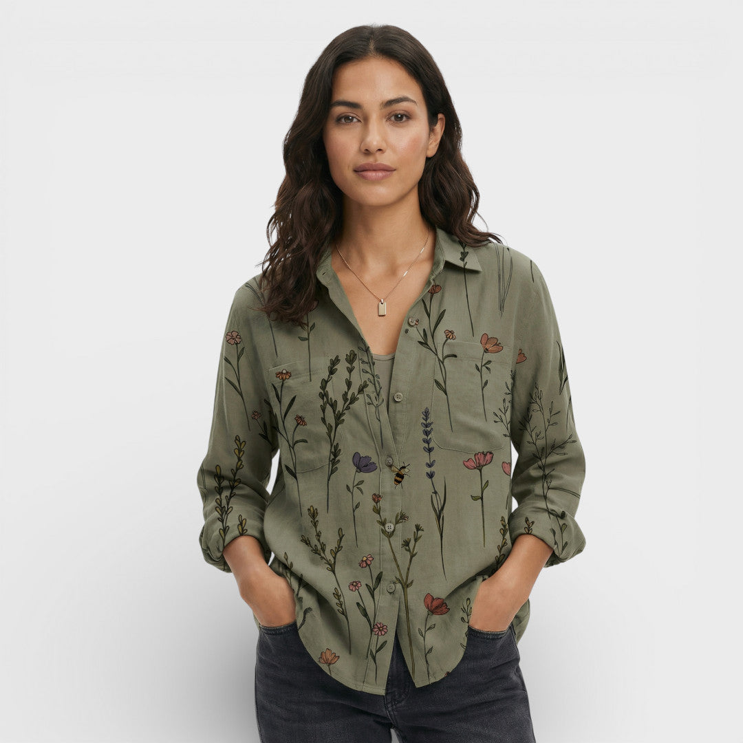 Irene | Camisa Mujer Botones Cuello Clásico