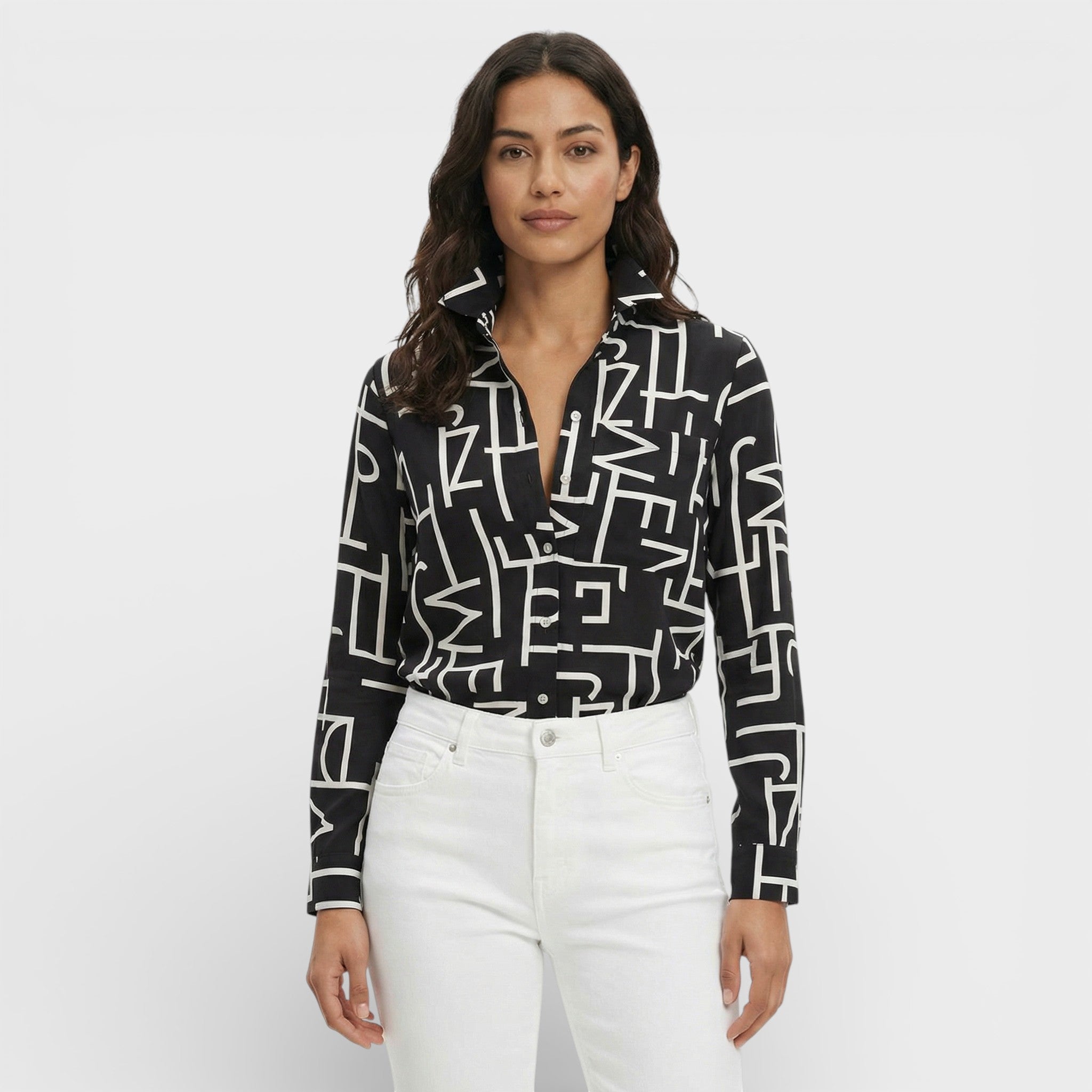 Lourdes | Blusa Clásica Con Cuello Mujer