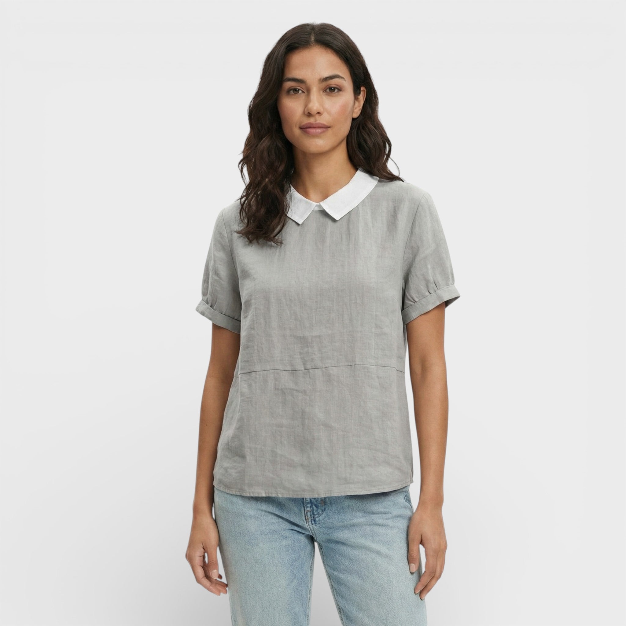 Paula | Blusa Manga Corta Cuello Redondo