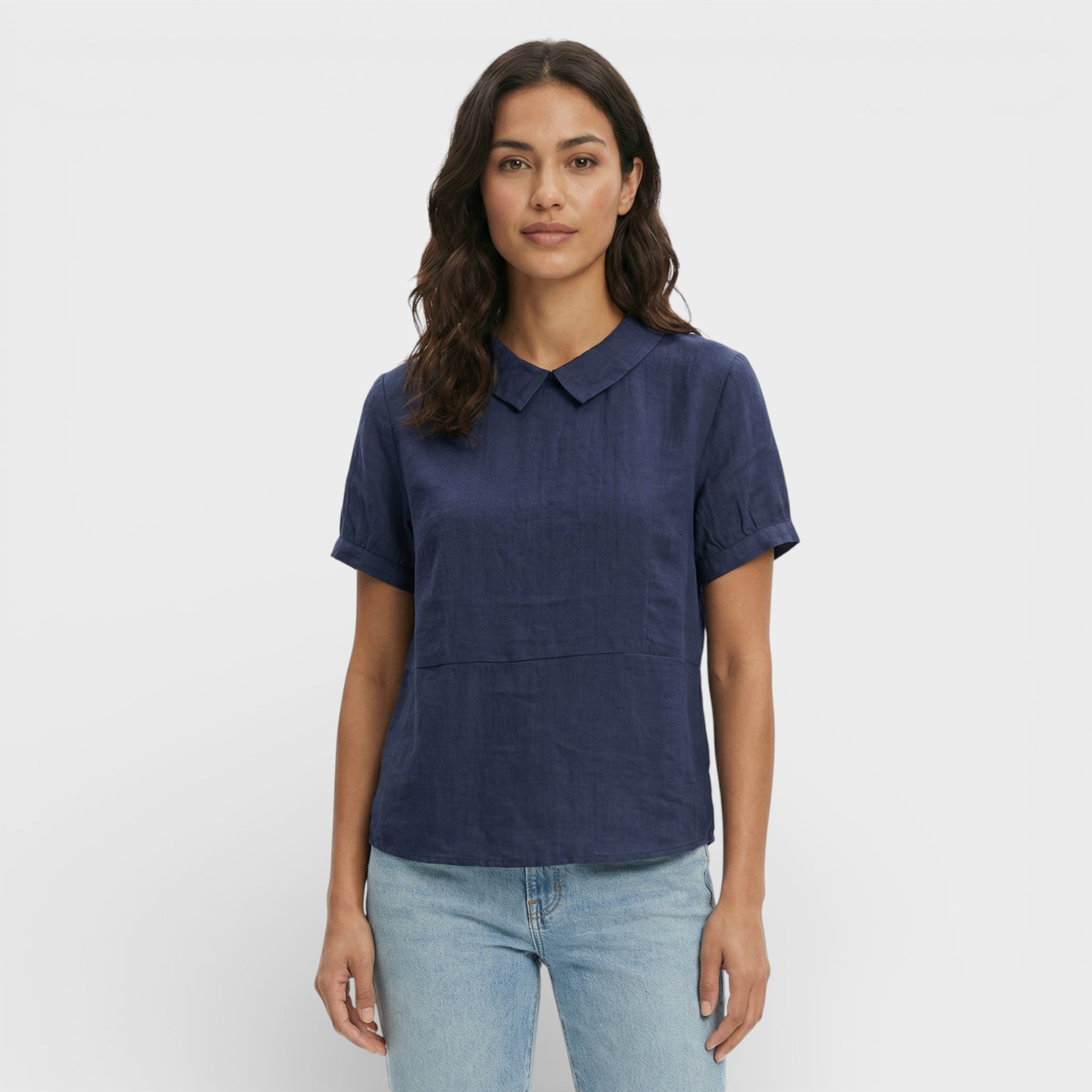 Paula | Blusa Manga Corta Cuello Redondo
