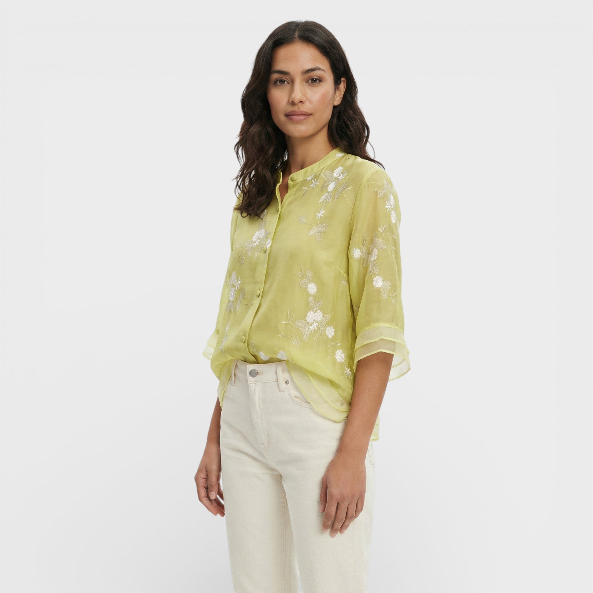 Berta | Blusa Bordada Flores Mujer Elegante