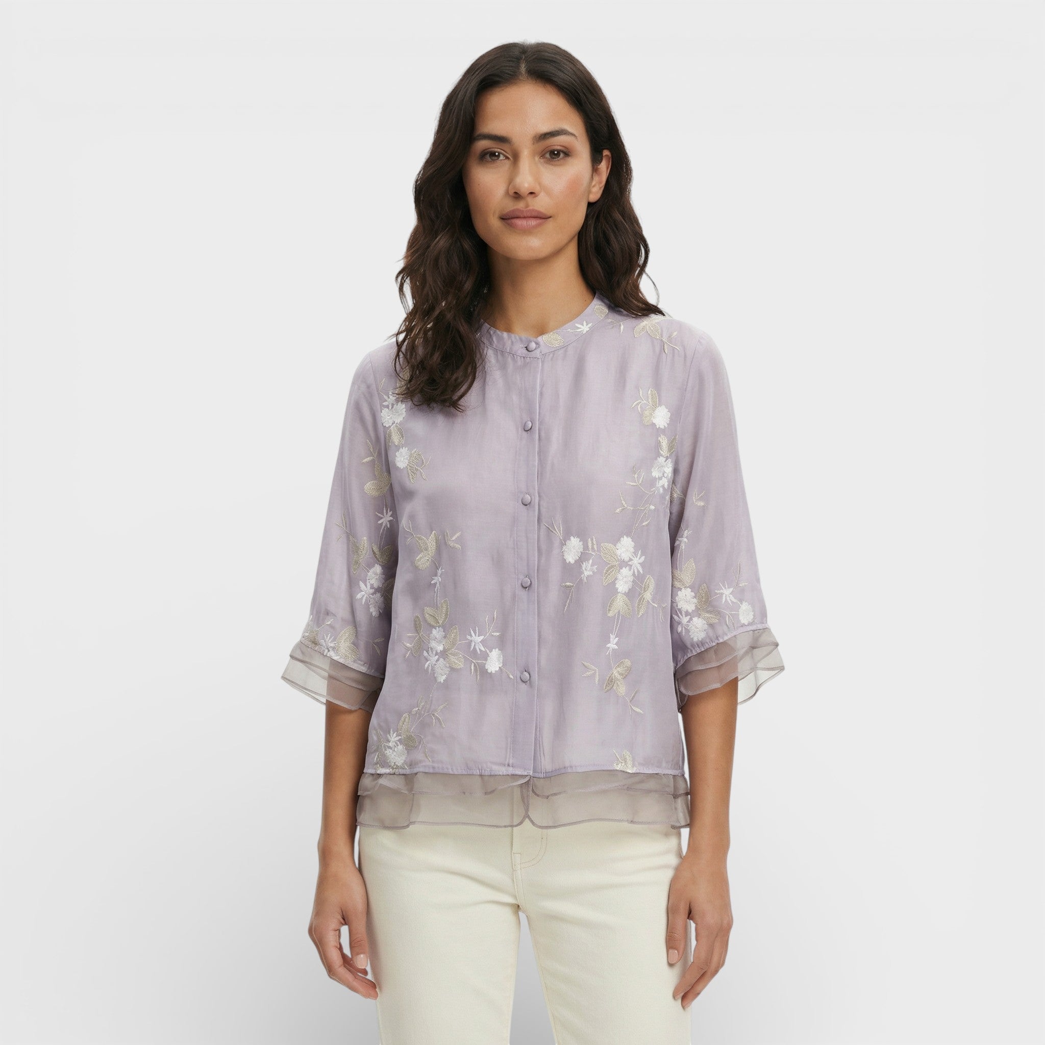 Berta | Blusa Bordada Flores Mujer Elegante